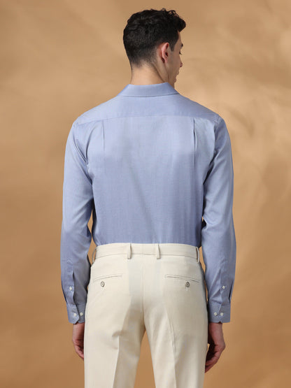 Violet Regular Fit Solid Formal Cotton Non-Iron Shirt for Men (NEGRI)