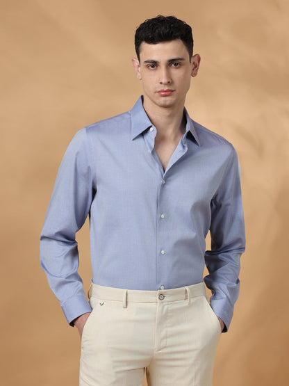 Violet Regular Fit Solid Formal Cotton Non-Iron Shirt for Men (NEGRI)