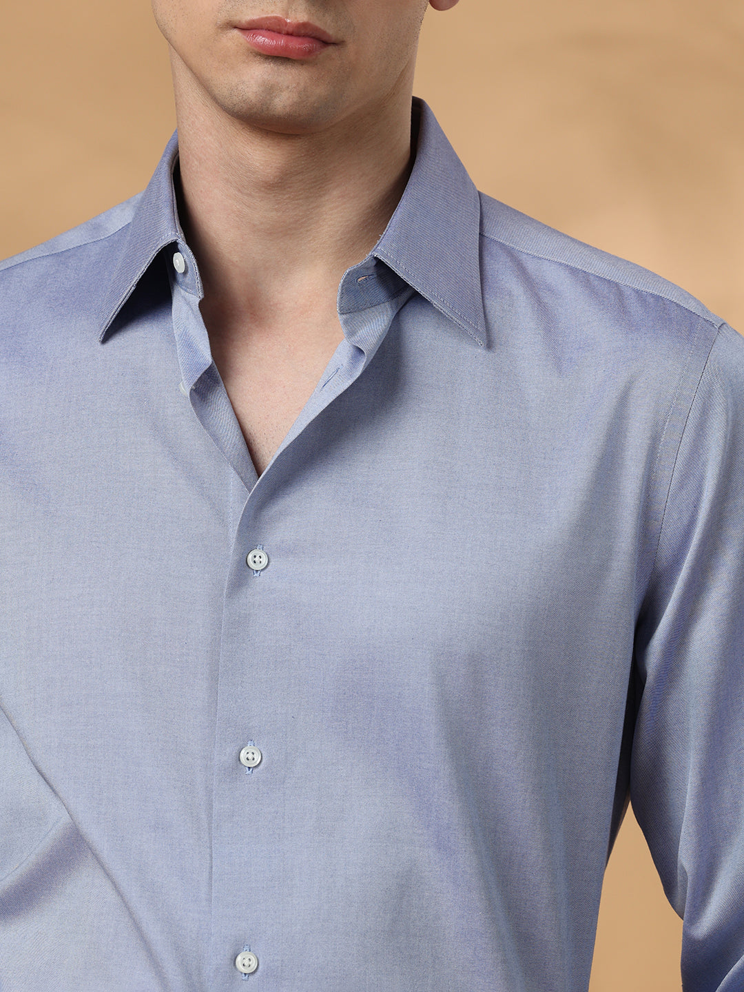 Violet Regular Fit Solid Formal Cotton Non-Iron Shirt for Men (NEGRI)