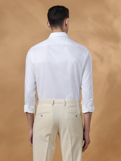 White Regular Fit Formal Cotton shirt for men (RAFEL)