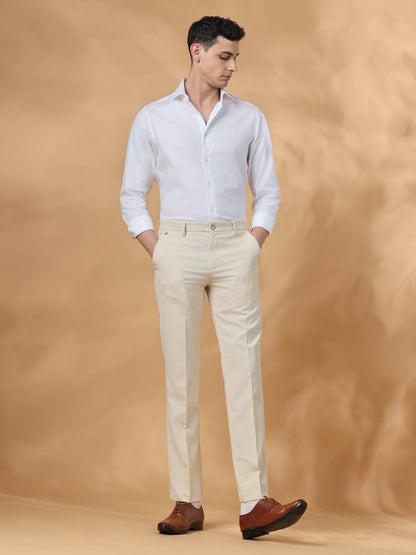 White Regular Fit Formal Cotton shirt for men (RAFEL)
