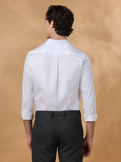 White Regular Fit Formal Cotton shirt for men (ISANO)