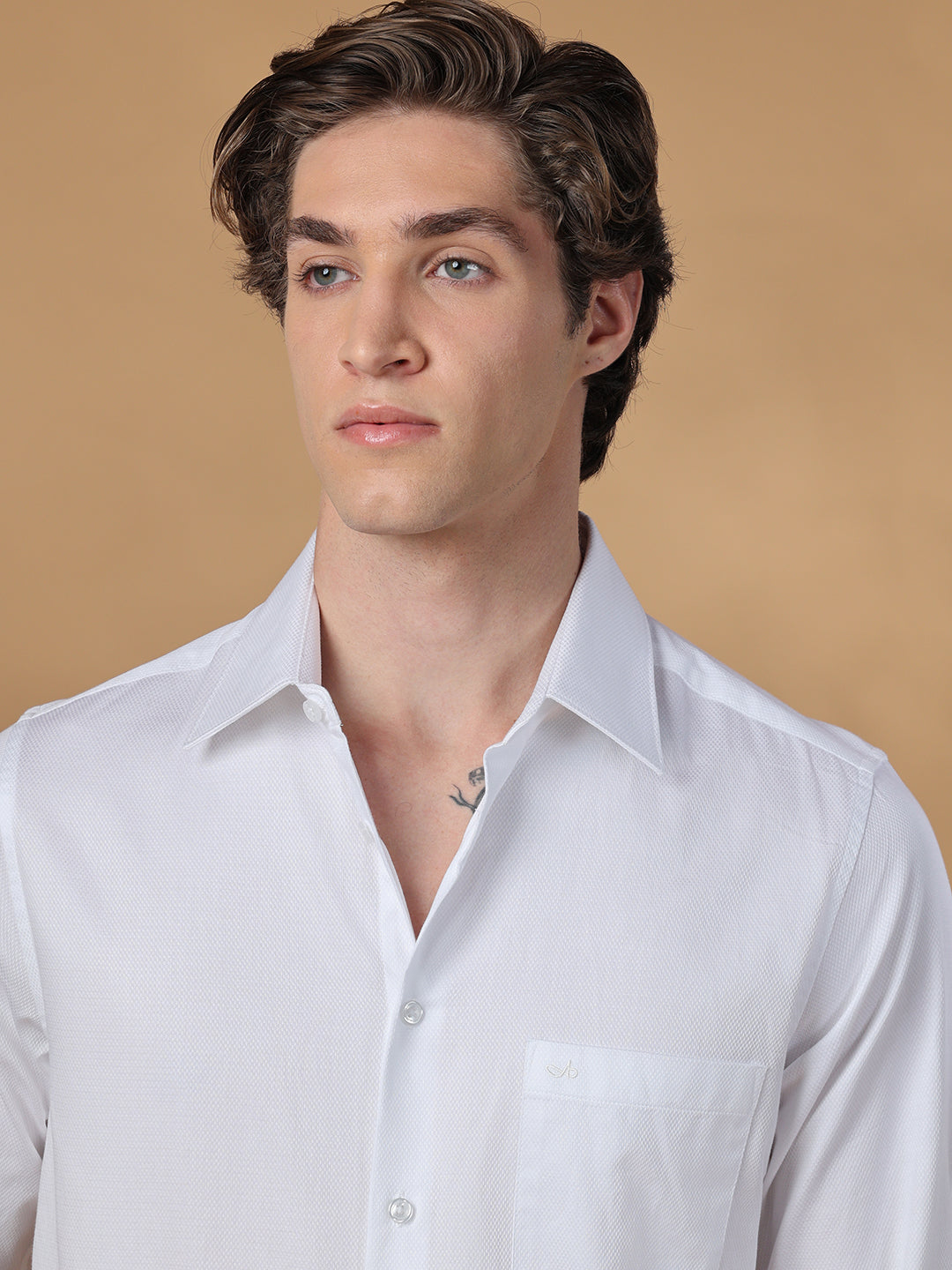 White Regular Fit Formal Cotton shirt for men (ISANO)