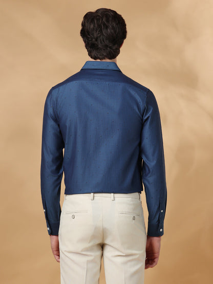 Blue Regular Fit Casual Cotton shirt for men (IZAYA)