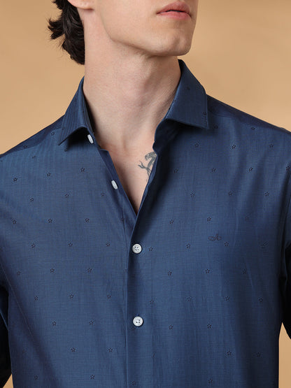 Blue Regular Fit Casual Cotton shirt for men (IZAYA)