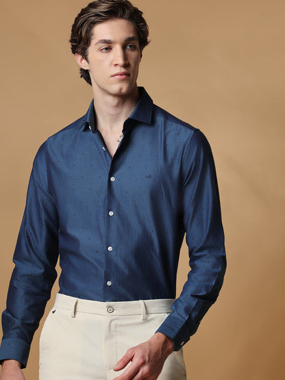 Blue Regular Fit Casual Cotton shirt for men (IZAYA)