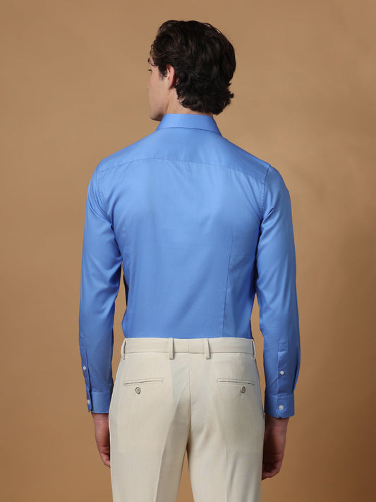 Blue Regular Fit Formal Cotton shirt for men (ODETT)