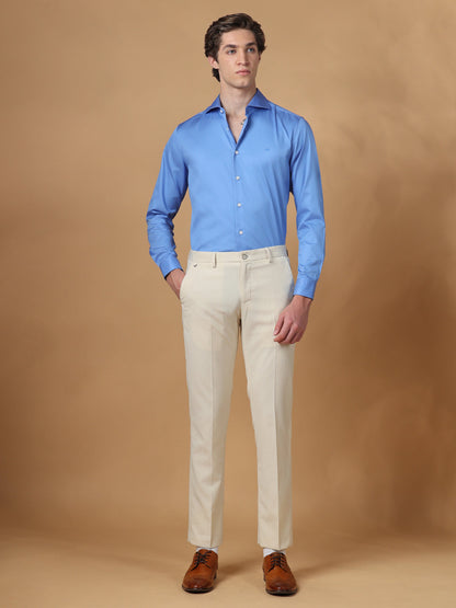 Blue Regular Fit Formal Cotton shirt for men (ODETT)