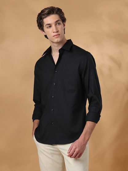 Black Regular Fit Work Black shirt for men (CALIX)