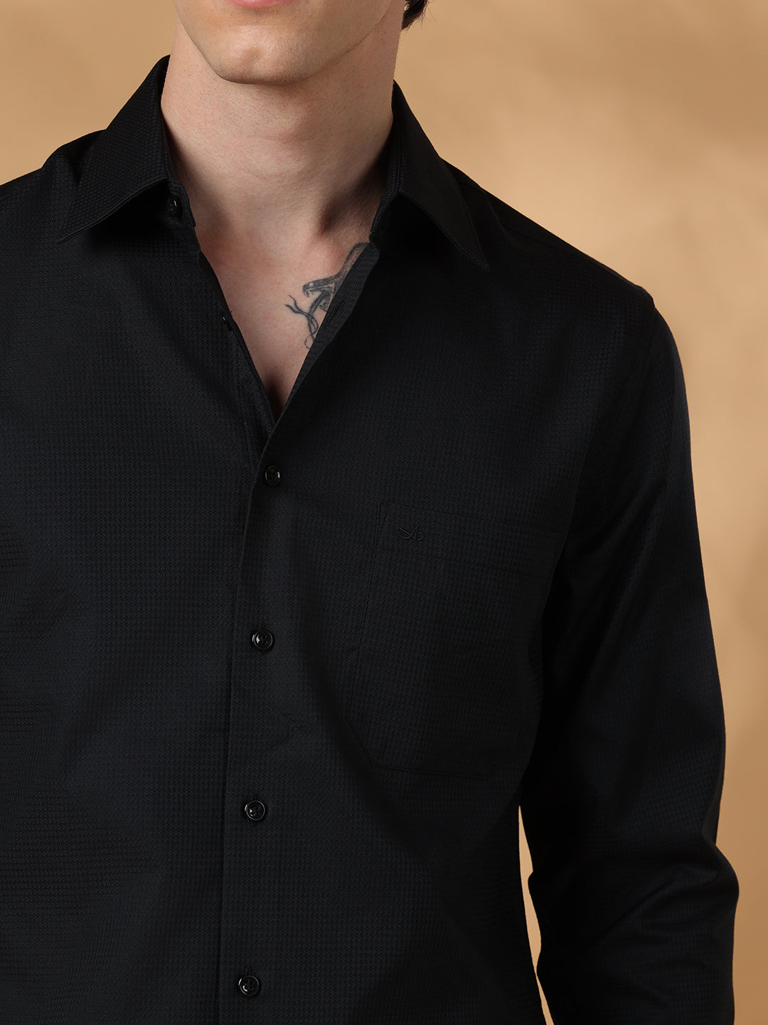 Black Regular Fit Work Black shirt for men (CALIX)