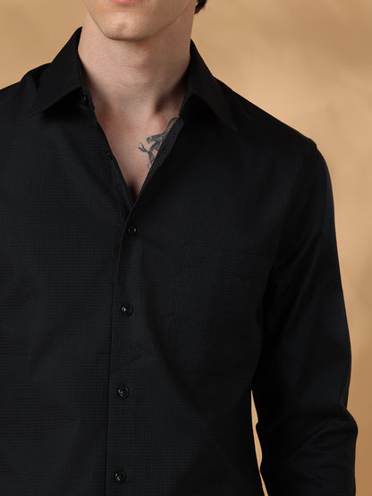 Black Regular Fit Work Black shirt for men (CALIX)