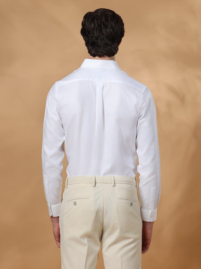 White Regular Fit Formal Cotton shirt for men (TARIN)