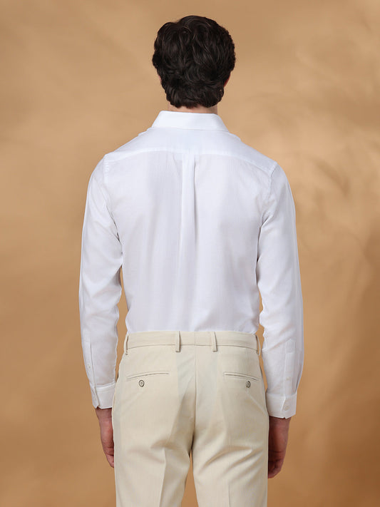 White Regular Fit Formal Cotton shirt for men (TARIN)