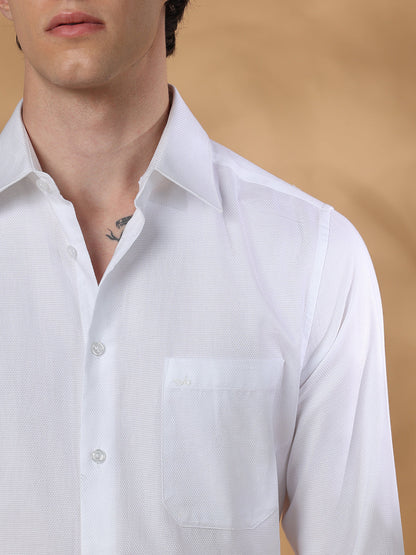 White Regular Fit Formal Cotton shirt for men (TARIN)