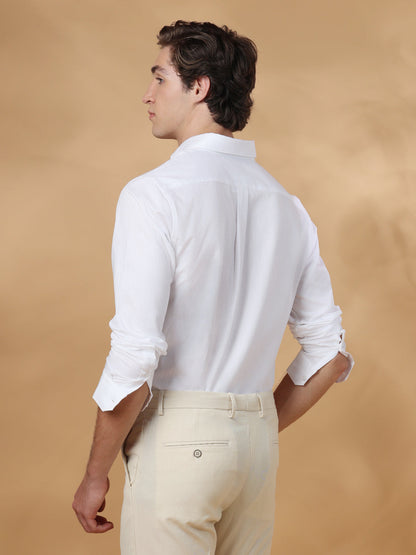 White Regular Fit Formal Cotton shirt for men (JULIO)