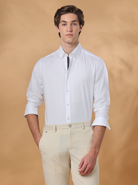 White Regular Fit Formal Cotton shirt for men (JULIO)
