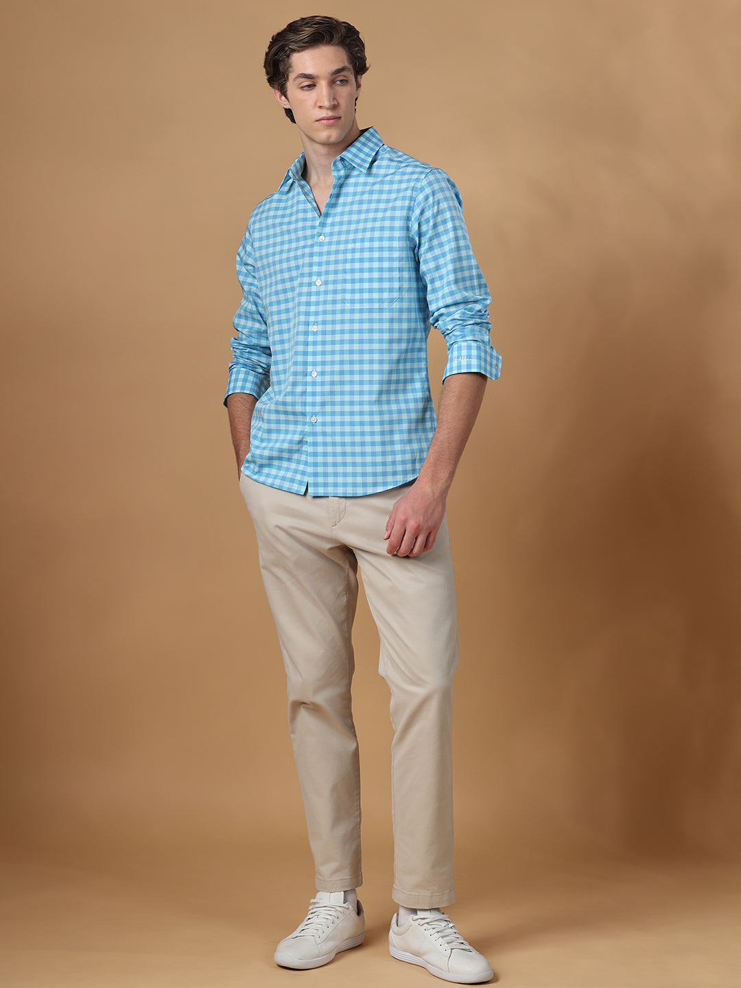 Blue Regular Fit Casual Cotton shirt for men (PACOA)