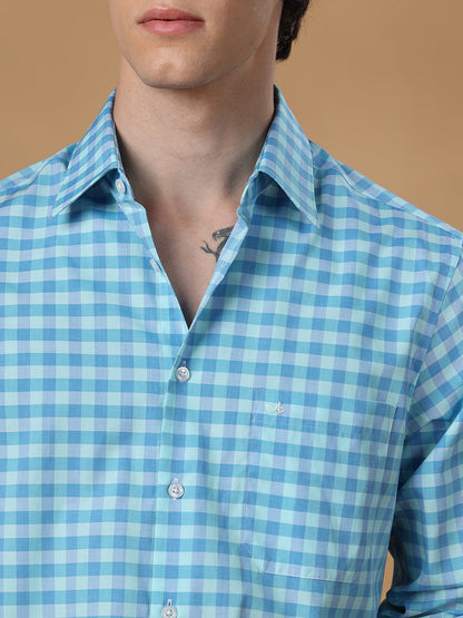 Blue Regular Fit Casual Cotton shirt for men (PACOA)