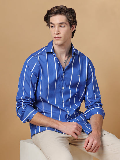 Blue Regular Fit Casual Blue shirt for men (BENIO)