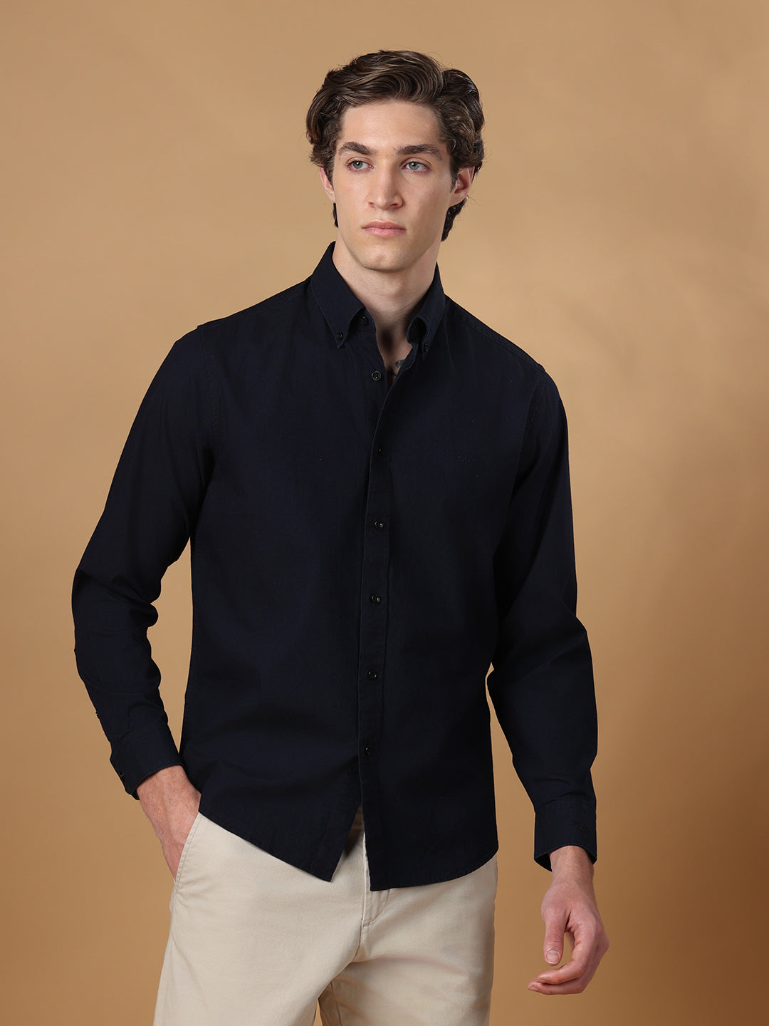 Navy Regular Fit Casual Cotton shirt for men (BALTU)