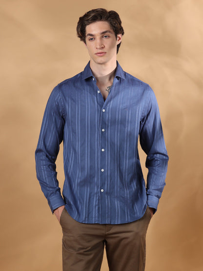 Teal Regular Fit Casual Cotton shirt for men (GAELO)