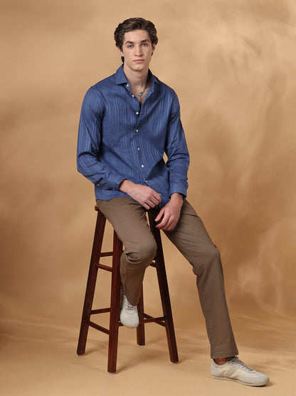 Teal Regular Fit Casual Cotton shirt for men (GAELO)