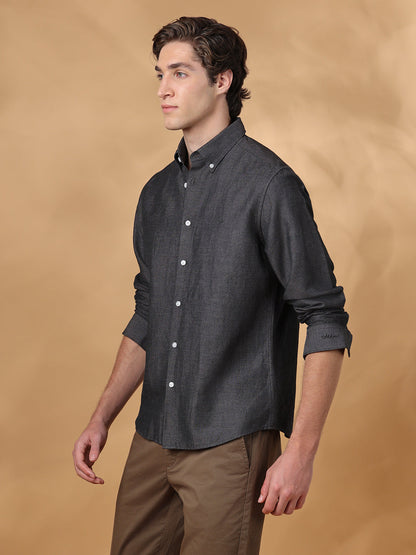 Charcoal Regular Fit Casual Charcoal shirt for men (ENRIK)