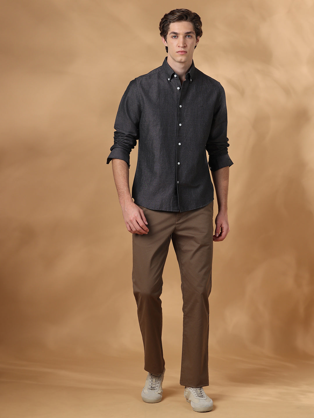 Charcoal Regular Fit Casual Charcoal shirt for men (ENRIK)