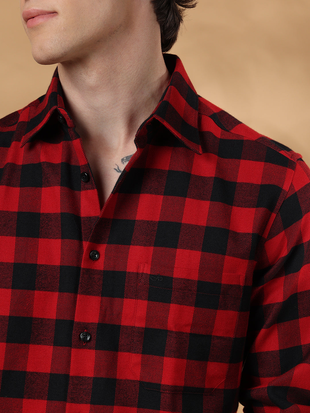 Red Regular Fit Casual Cotton shirt for men (CIVIS)