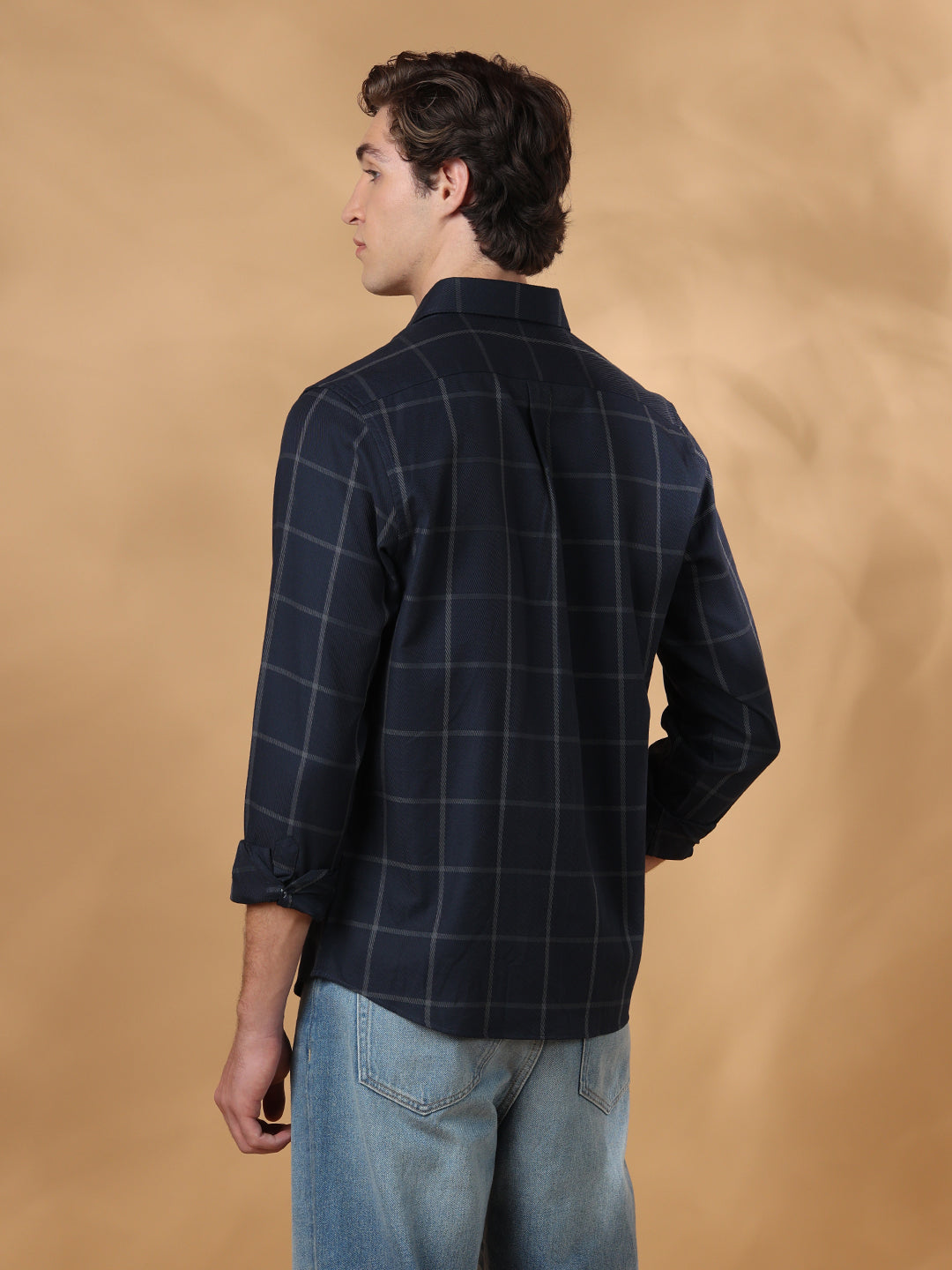 Navy Regular Fit Casual Cotton shirt for men (CICLO)