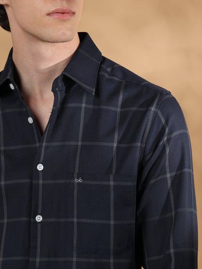 Navy Regular Fit Casual Cotton shirt for men (CICLO)