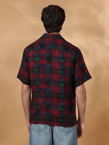 Red Regular Fit Casual Cotton shirt for men (CHARA)