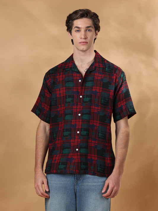 Red Regular Fit Casual Cotton shirt for men (CHARA)