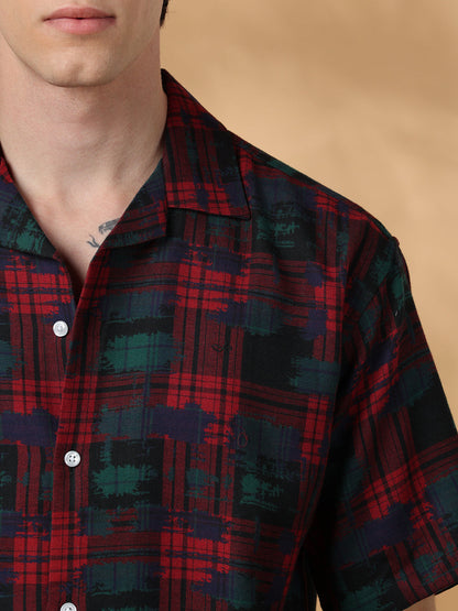 Red Regular Fit Casual Cotton shirt for men (CHARA)
