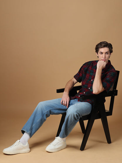 Red Regular Fit Casual Cotton shirt for men (CHARA)