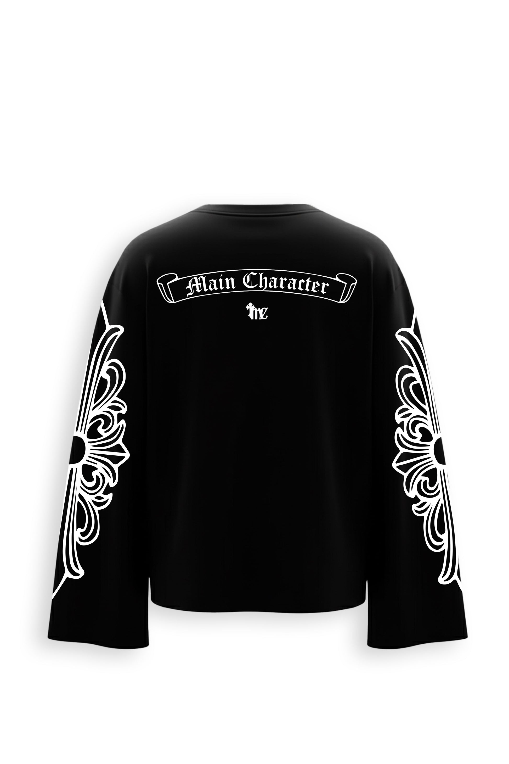 Graveen Printed Oversized Black Sweatshirt Main Character