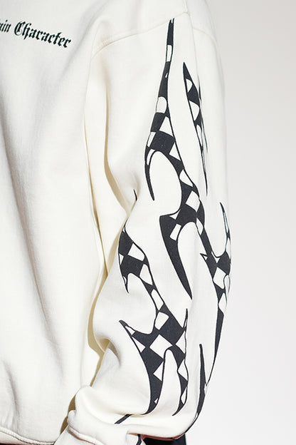 Apen Oversized Printed White Hoodie Main Character