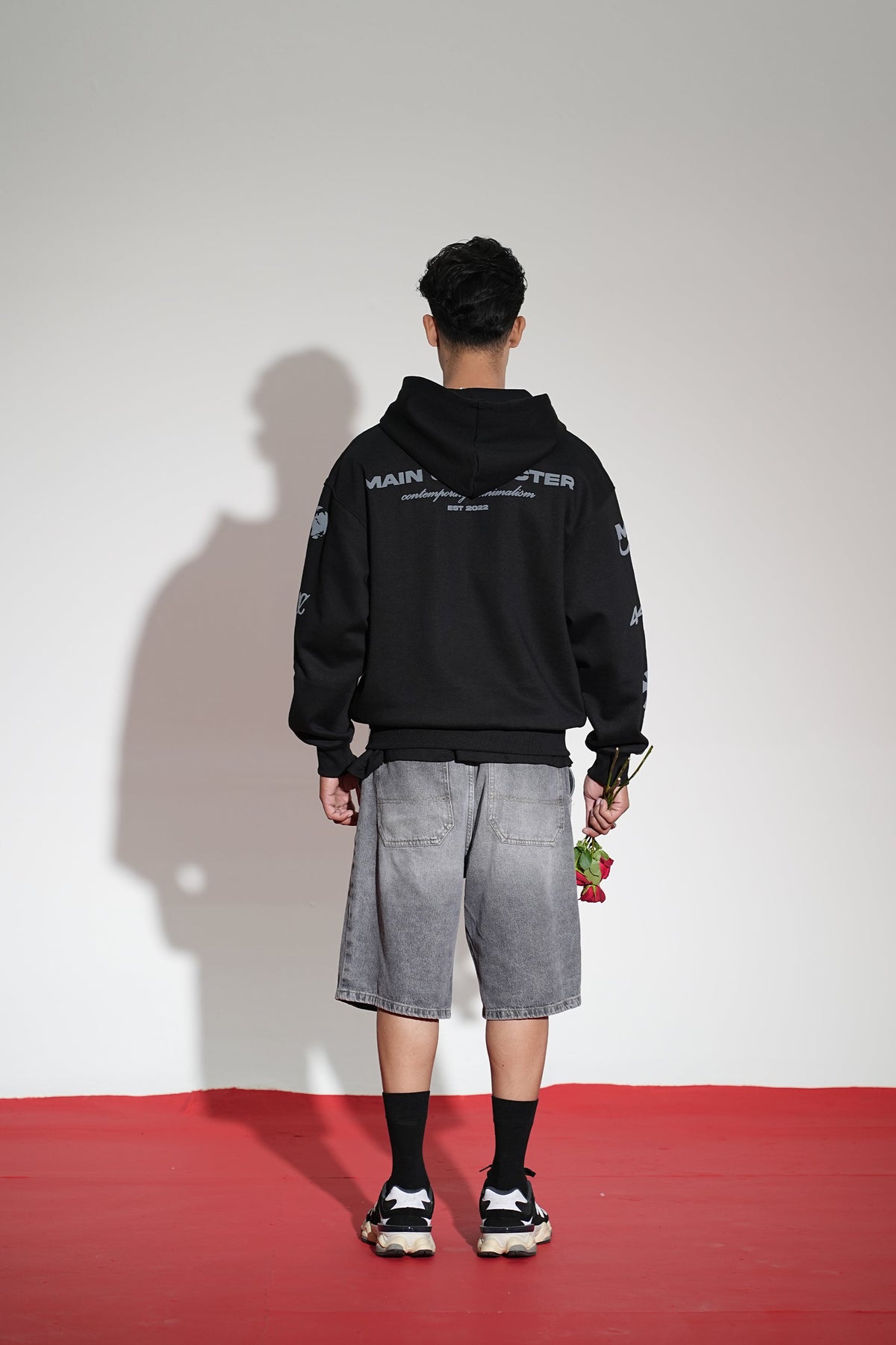 Imperial Printed Black Oversized Zipper Hoodie Main Character