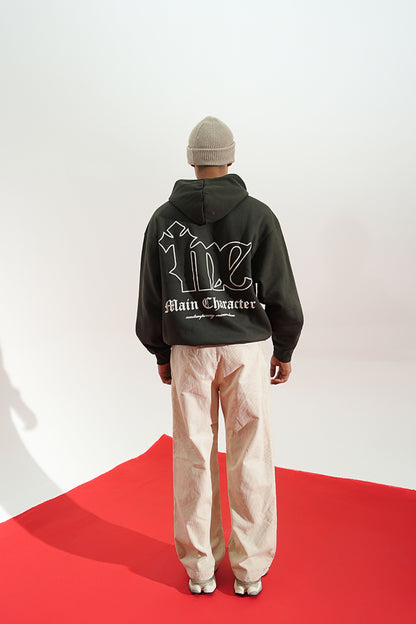 Shadow Line Printed Oversized Grey Hoodie Main Character