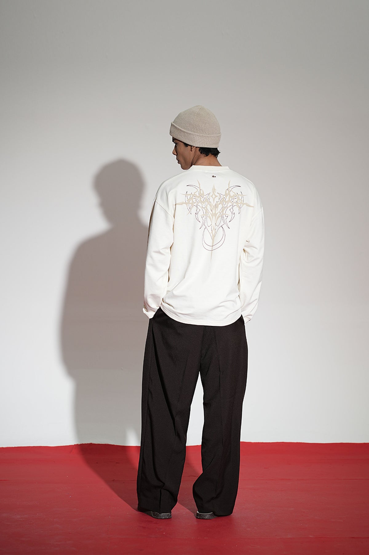Inferno Printed Cream Oversized Sweatshirt Main Character