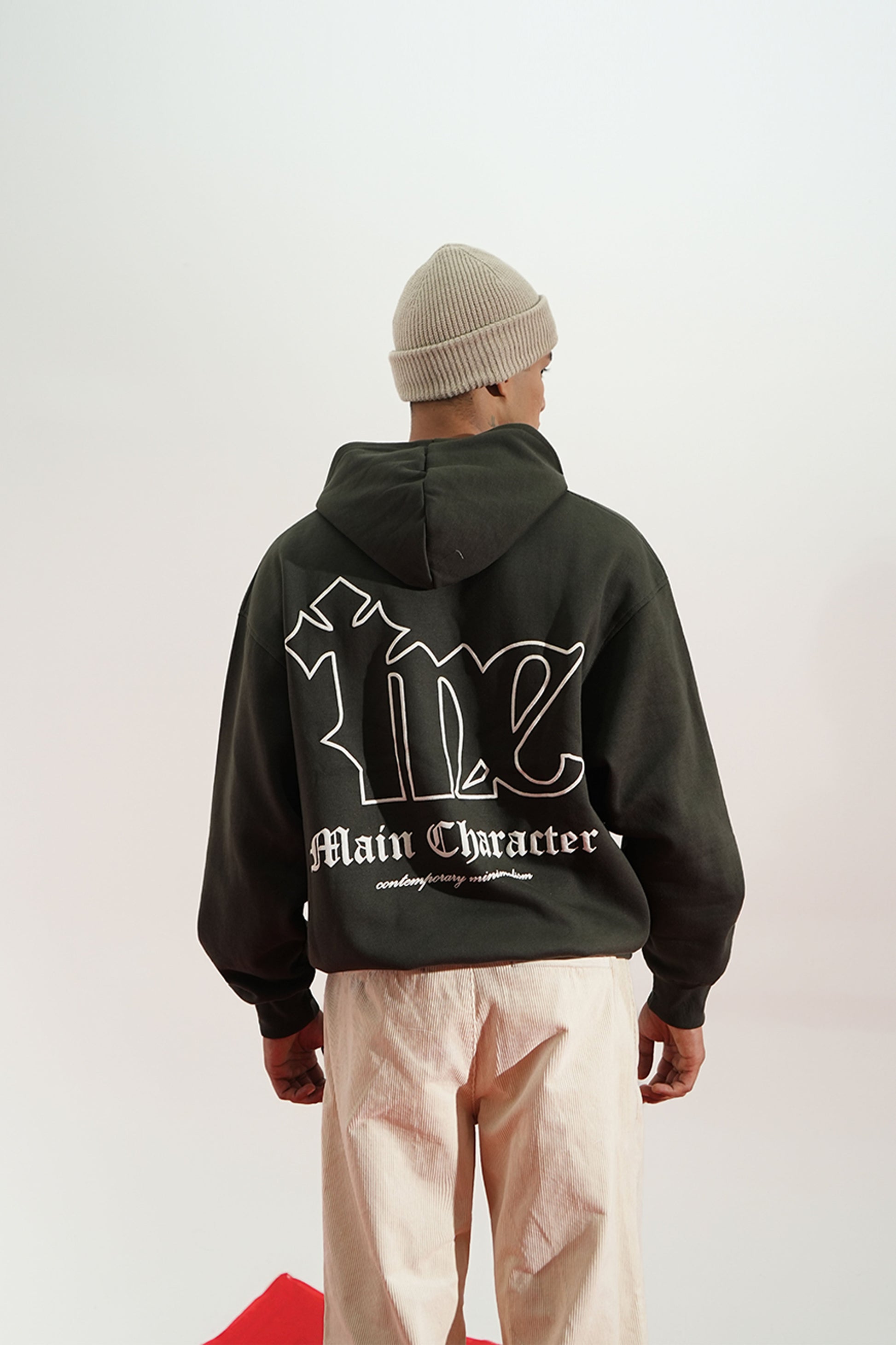 Shadow Line Printed Oversized Grey Hoodie Main Character