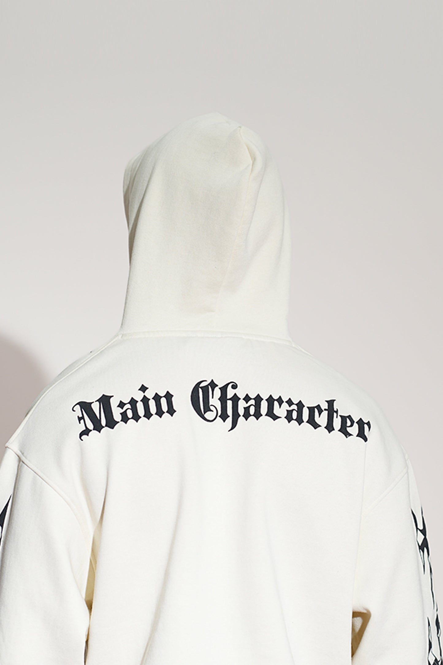 Apen Oversized Printed White Hoodie Main Character