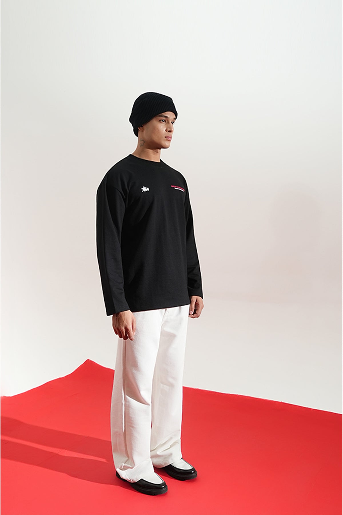 Heading To Work Printed Oversized Black Sweatshirt Main Character