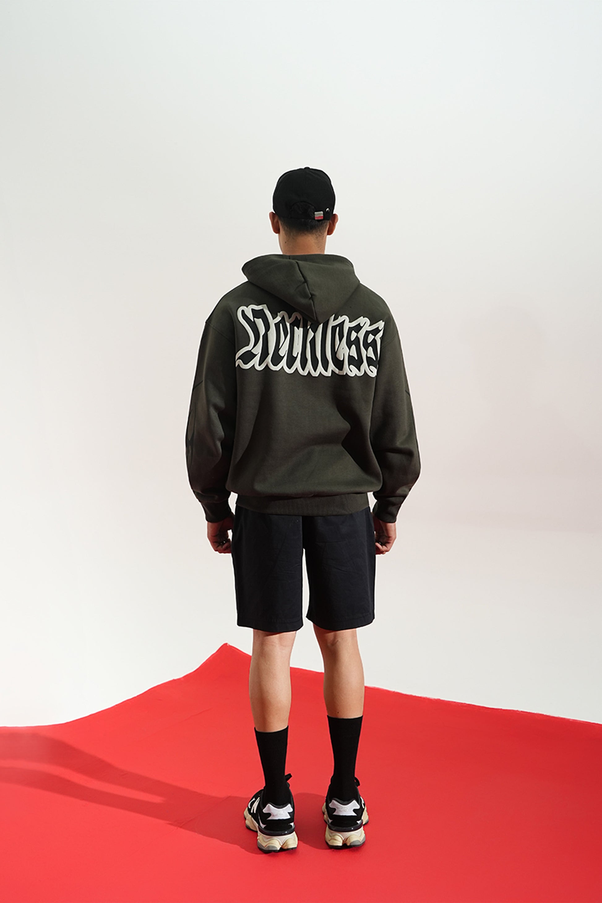 Reckless Printed Oversized Green Hoodie Main Character