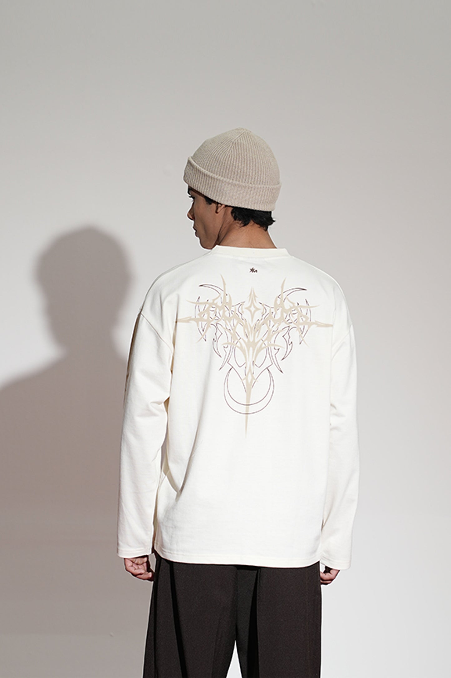 Inferno Printed Cream Oversized Sweatshirt Main Character