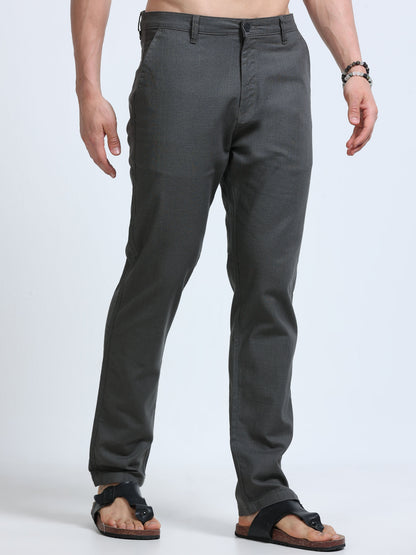 Raw Linen Pants - Charcoal Grey