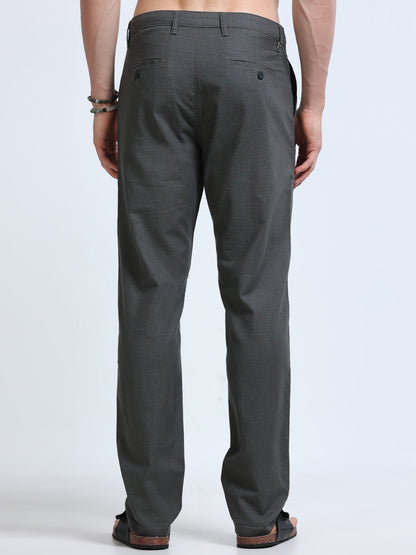Raw Linen Pants - Charcoal Grey