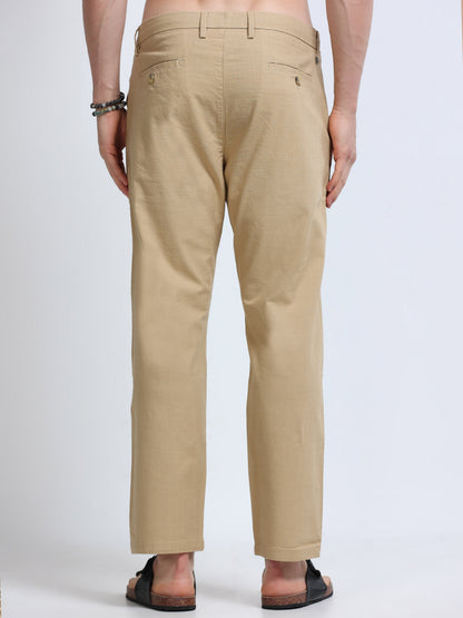 Raw Linen Pants - Beige