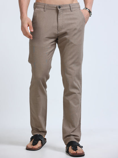 Raw Linen Pants - Taupe