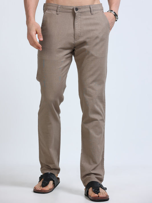 Raw Linen Pants - Taupe